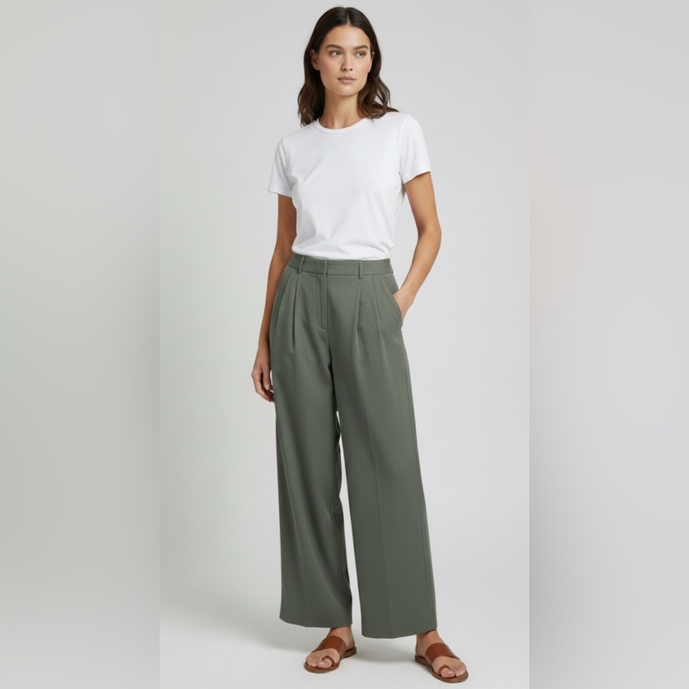 VETTA Wide-Leg Pants Lightweight Tencel Made in USA Size 8